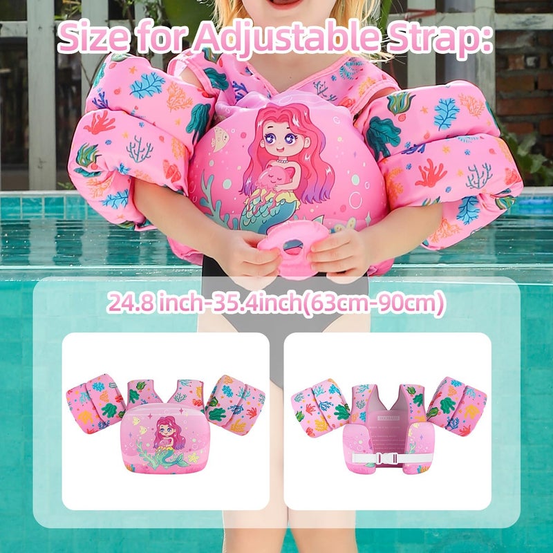 DOOHALO Kids Swim Floats for 28-70 Pounds Kid Arm Shoulder Float Vest Fit for 2-8 Years Older Boys Girls Toddler Baby Children - Image 4